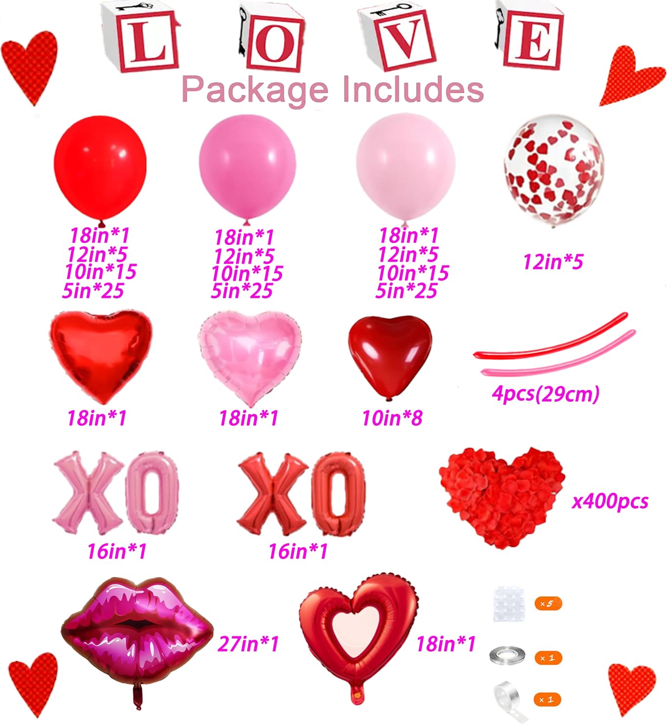 LSYBBDECOO XOXO foil balloons provide chic decorative accents.