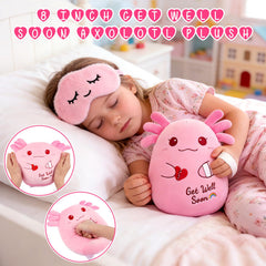 LSYDCARM pink axolotl plush full view, a cozy recovery companion