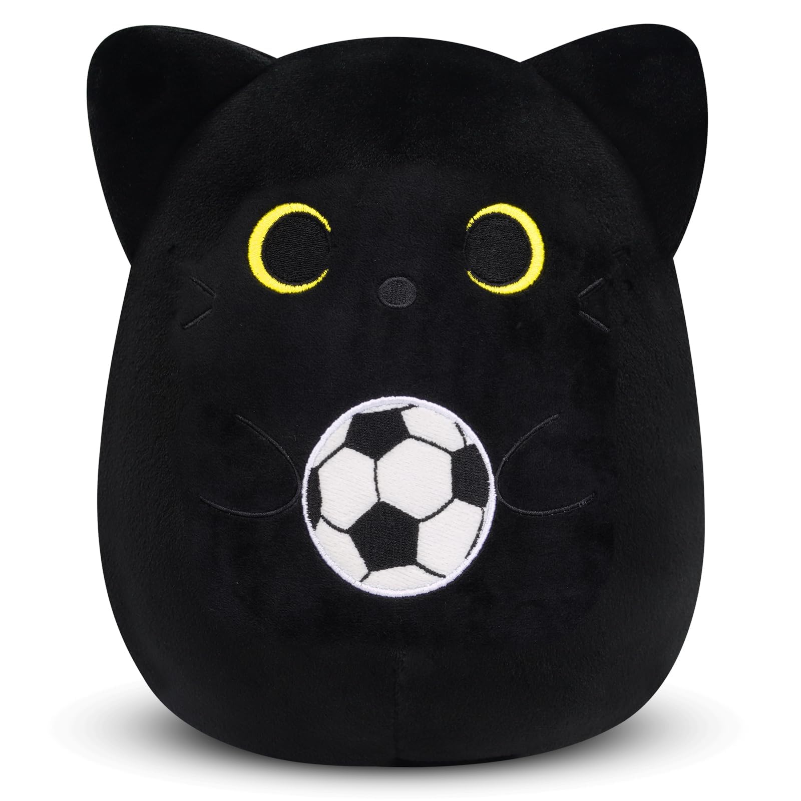LSYDCARM black cat plush with soccer ball 8-inch perfect for kids' play and World Cup fans