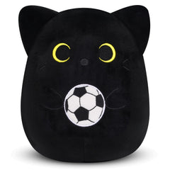 LSYDCARM black cat plush with soccer ball 8-inch perfect for kids' play and World Cup fans