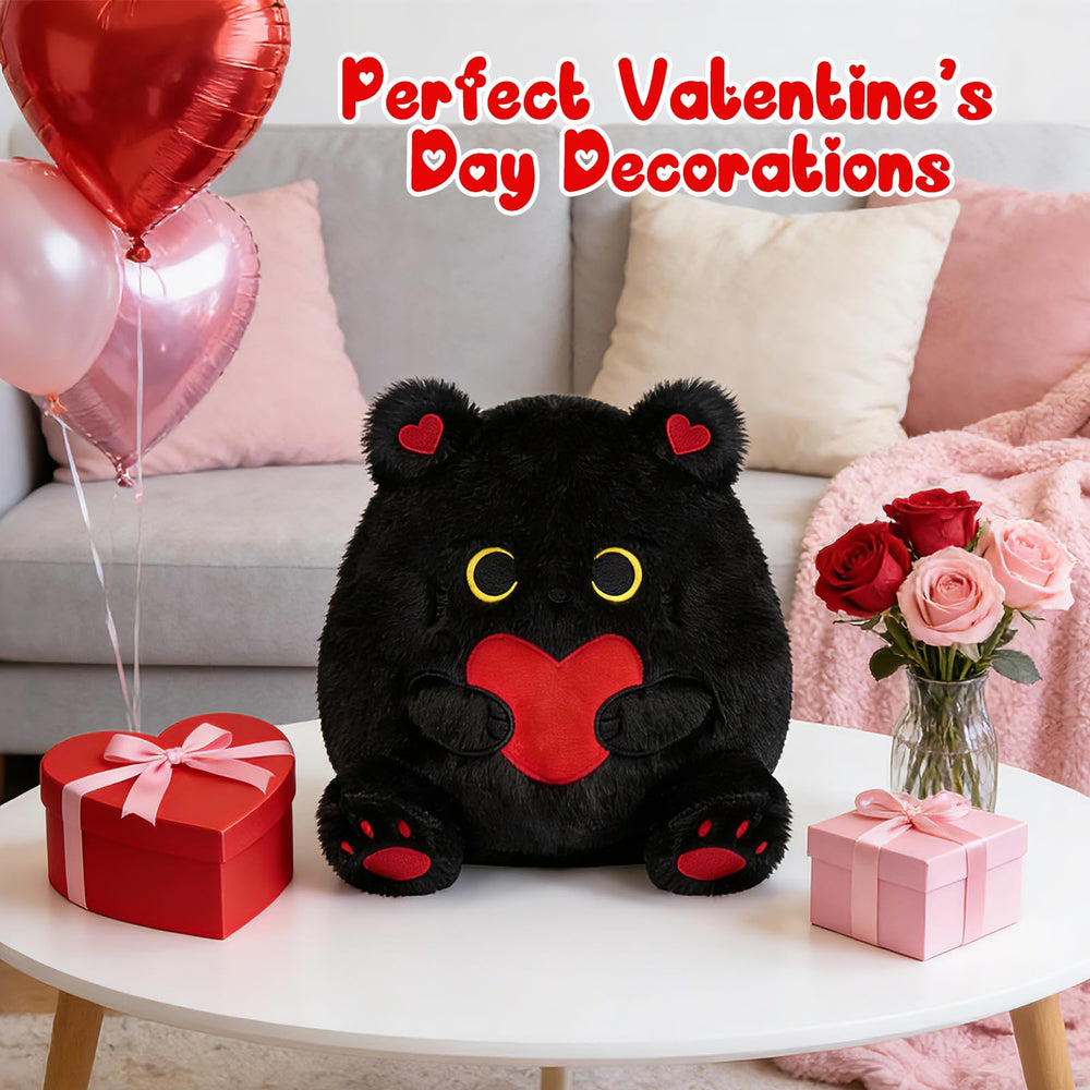 LSYDCARM cute cat plush with heart ears design for cute room decor