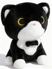 LSYDCARM tuxedo cat plush front view for cozy decor and hugs