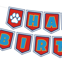 Lsydzh cartoon dog paw banner boosts boys party decor with quick setup