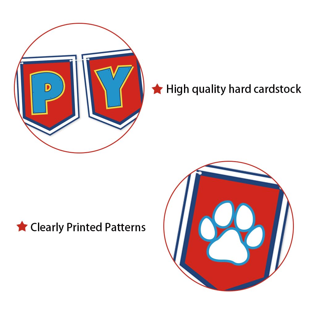 Lsydzh cartoon dog paw banner for outdoor displays on garden fences