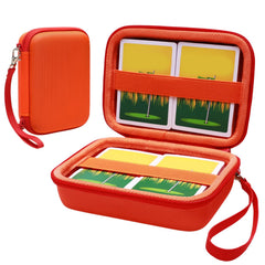 L LTGEM orange card game case front view showing secure fit for 300+ card sets.