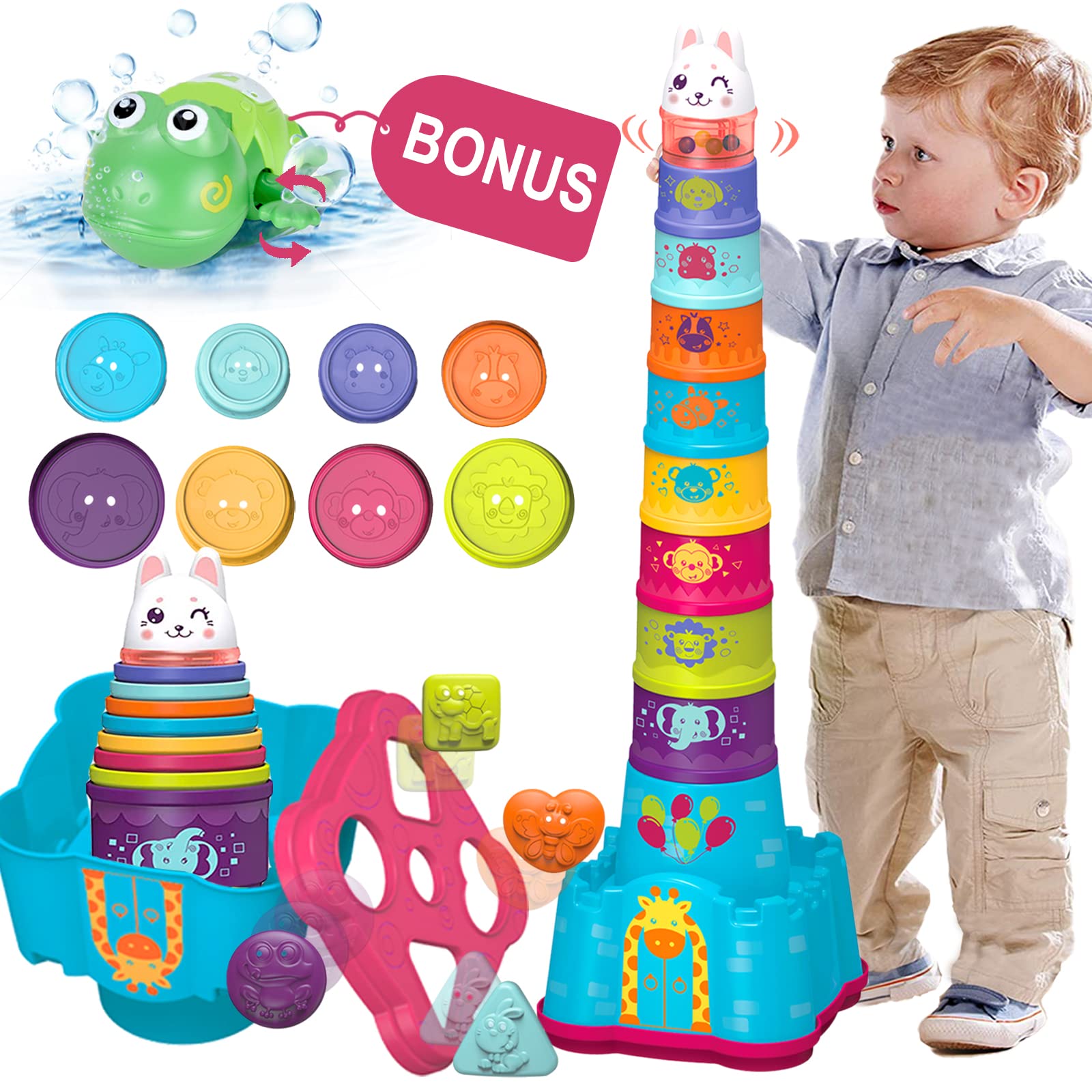 LTKFFFdp baby stacking cups for early learning and sensory play.