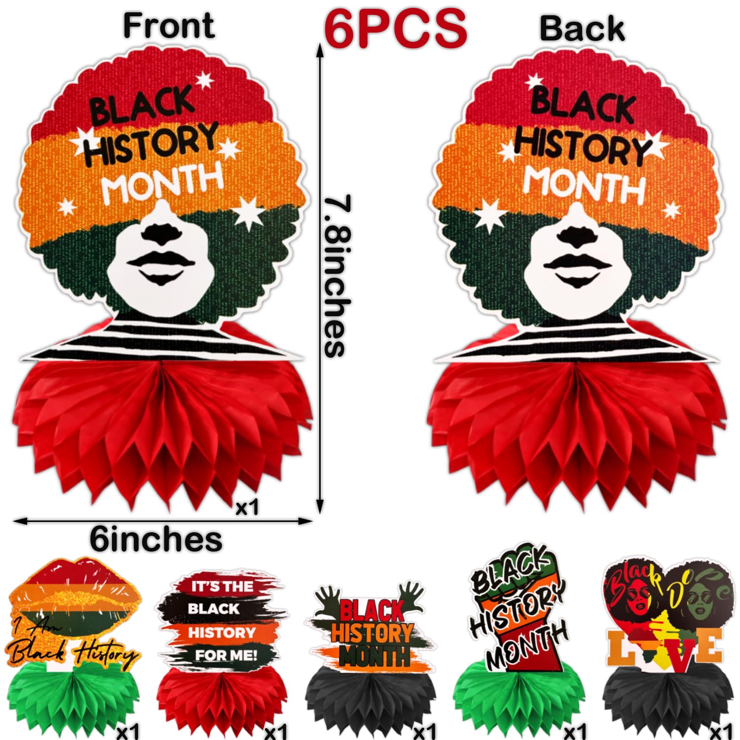 LUANDME honeycomb centerpiece tabletop décor enhances Black History Month celebrations