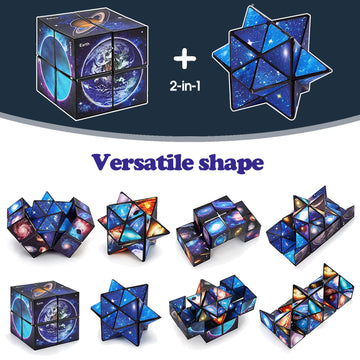 Luaxkpi star cube with planet stickers sparks imaginative play