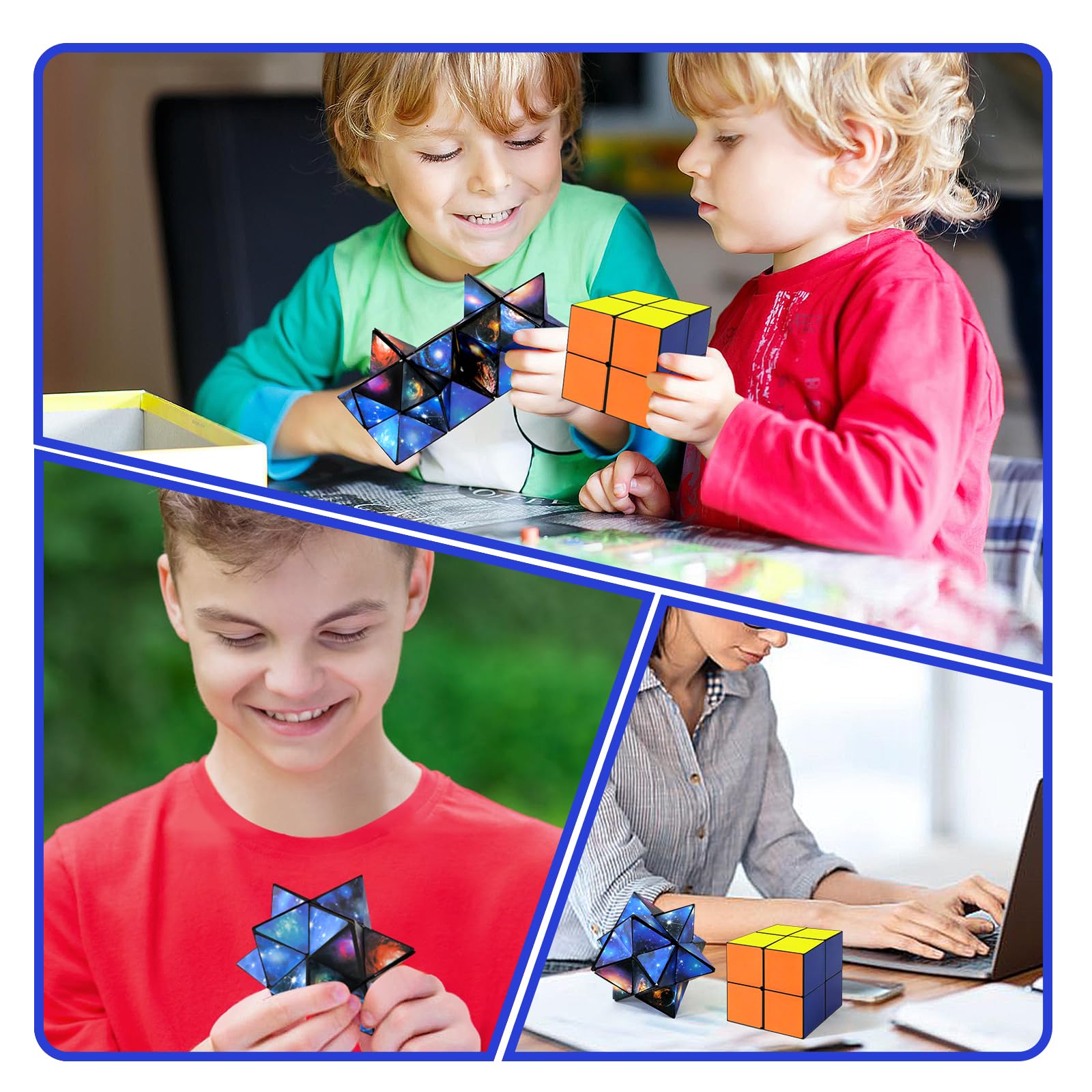 Luaxkpi Travel-friendly Infinity Cube fits pockets for on-the-go play.