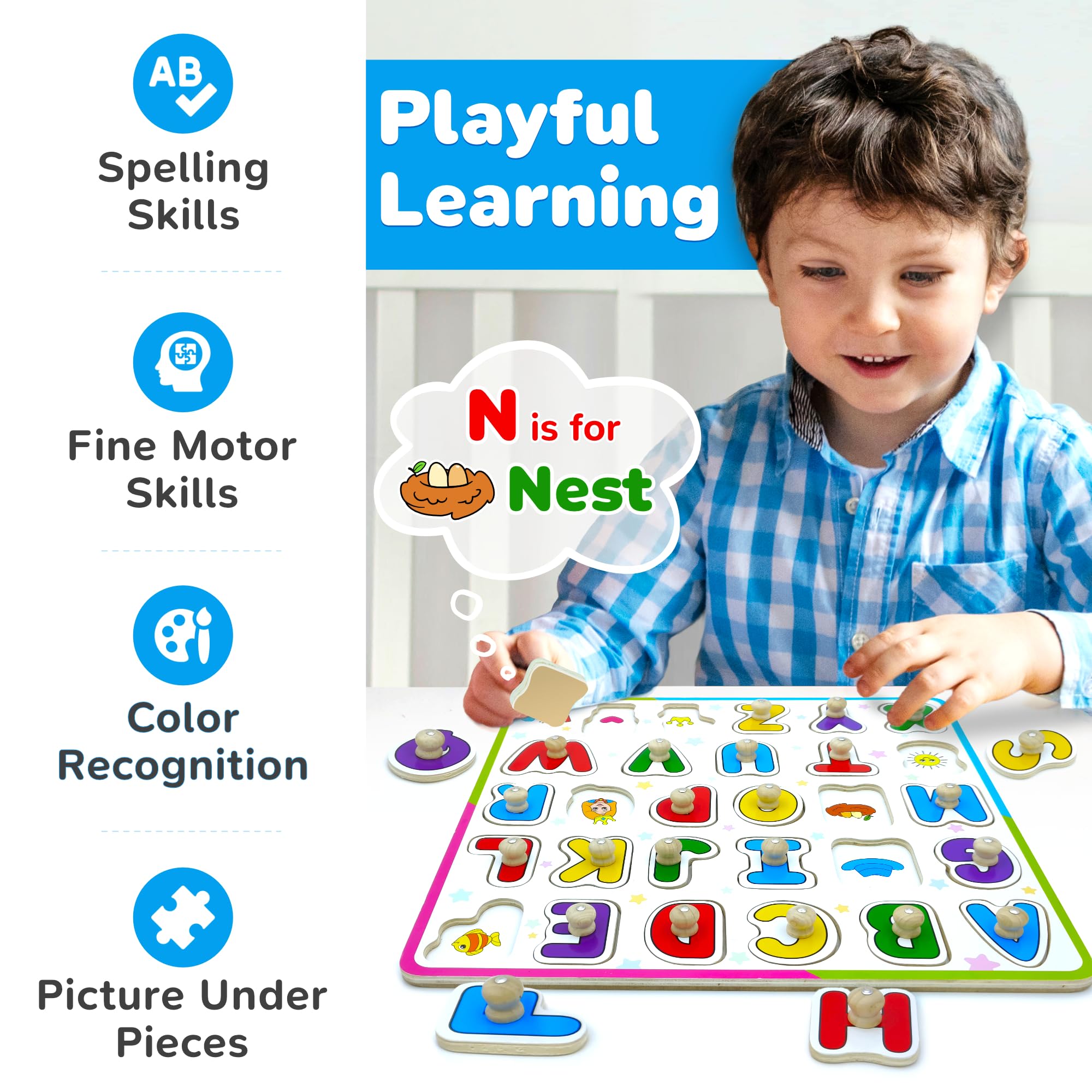 Lucas & Friends smooth wooden surface offers comfortable touch.