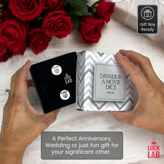Luck Lab Date Decider Dice displaying movie genres to tailor your mood