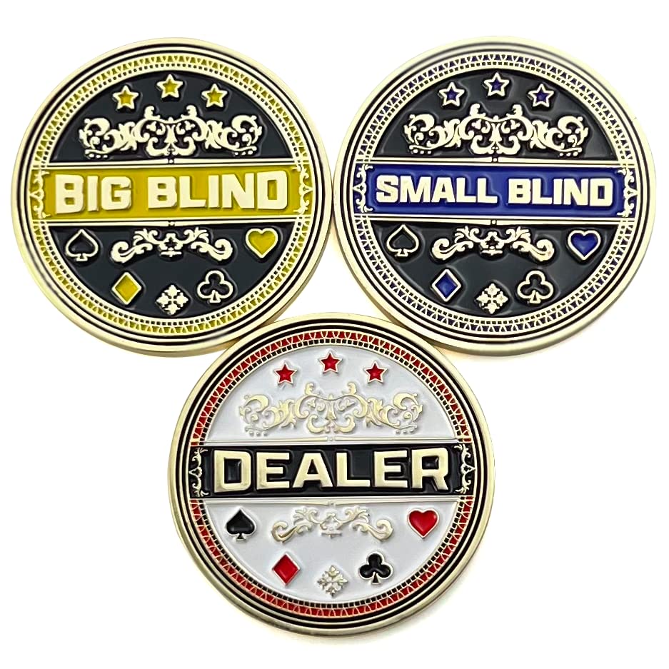 Luck Lab dealer button with gold finish for clear on table roles.