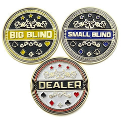 Luck Lab dealer button with gold finish for clear on table roles.