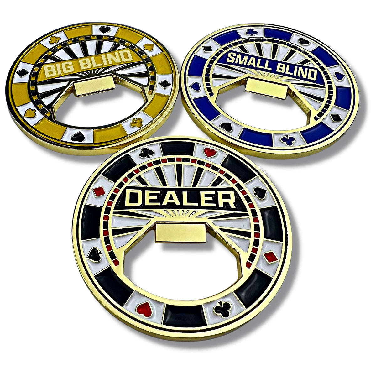Luck Lab dealer button bottle opener 2inch for easy role tracking at the table.