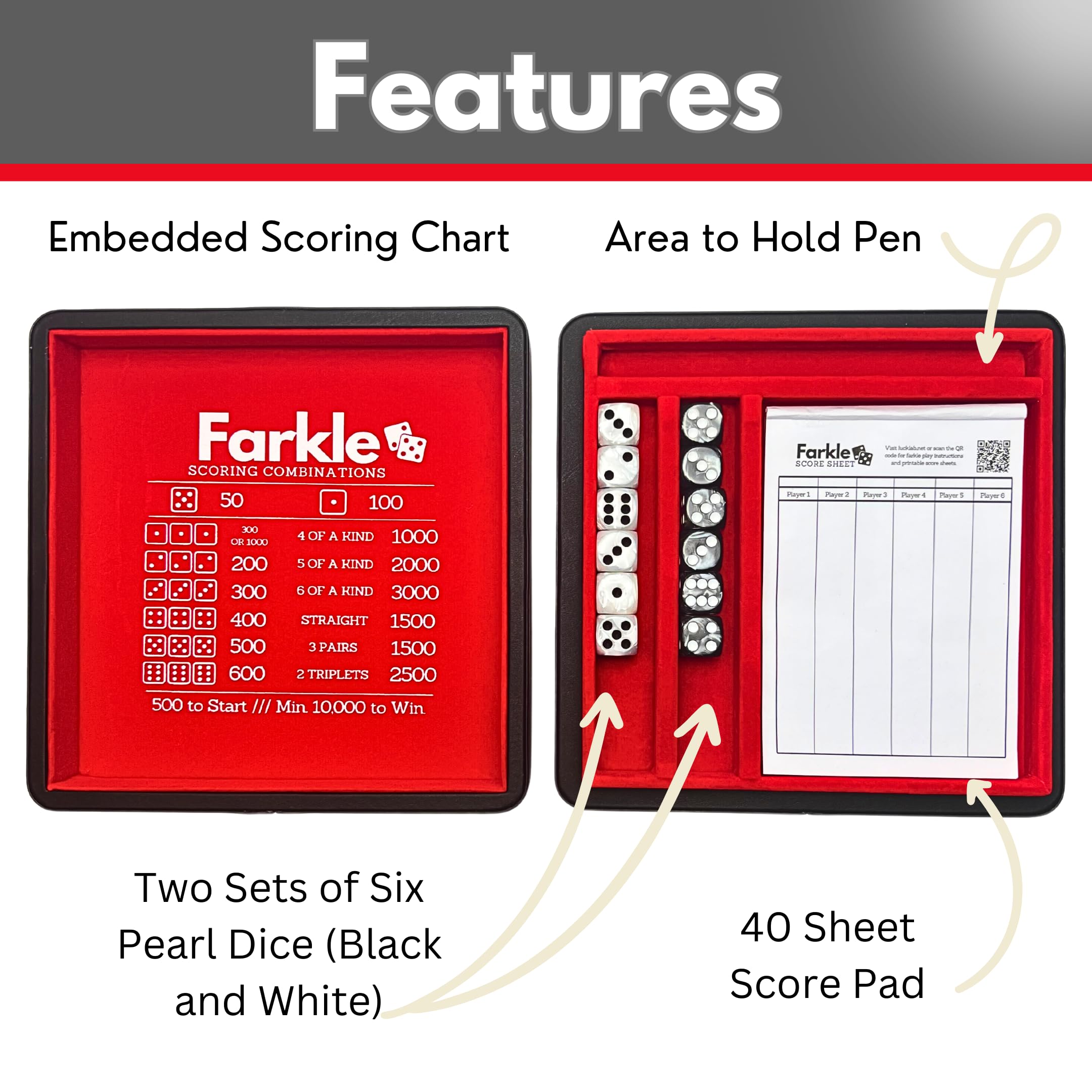 Luck Lab Farkle 40-sheet score pad ready for rounds