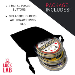 Luck Lab poker night table scene shows premium markers enhancing gameplay.