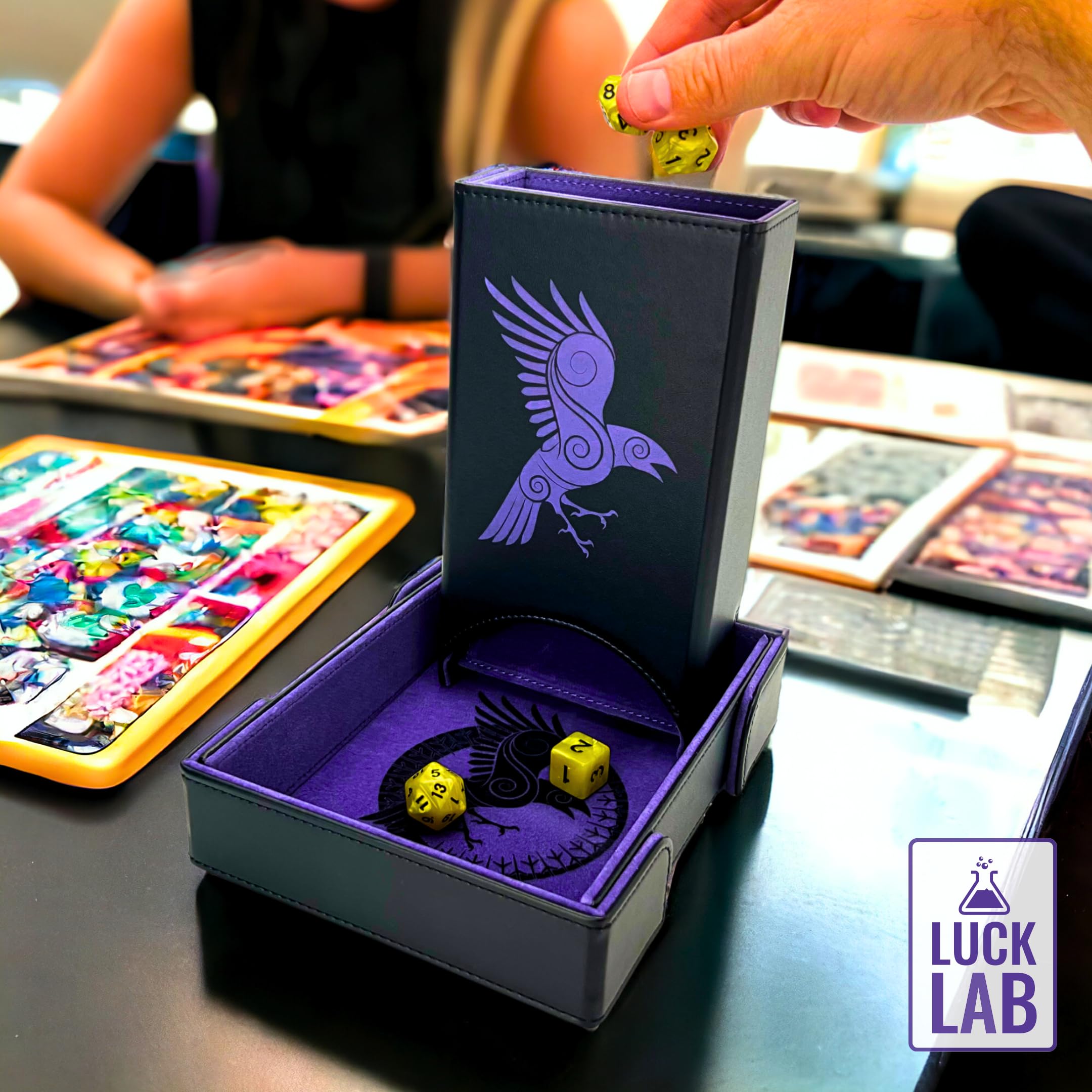 Luck Lab premium velvet liner cushions dice and protects surfaces.