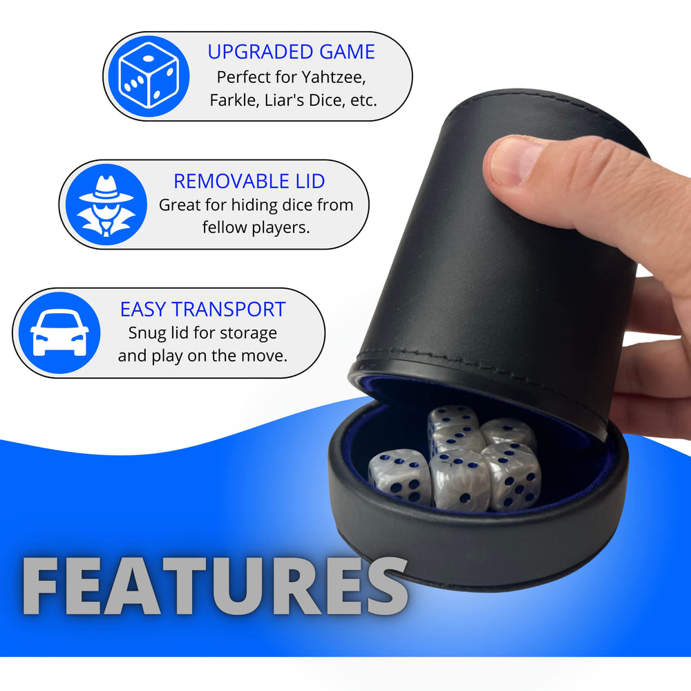 Removable lid on Luck Lab dice cup for easy storage