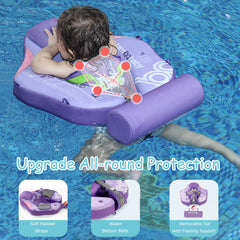 Luckclubtojoy Mambobaby Float removable canopy offers sun protection.
