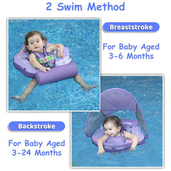 Luckclubtojoy Mambobaby Float supports breaststroke and backstroke learning.