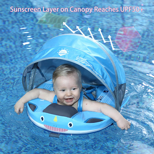 Luckclubtojoy Mambobaby Narwhal Pink float tail adds buoyancy for stability