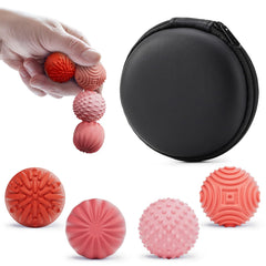 Luckdoor silicone magnetic ball textured exterior close-up, calming tactile focus.