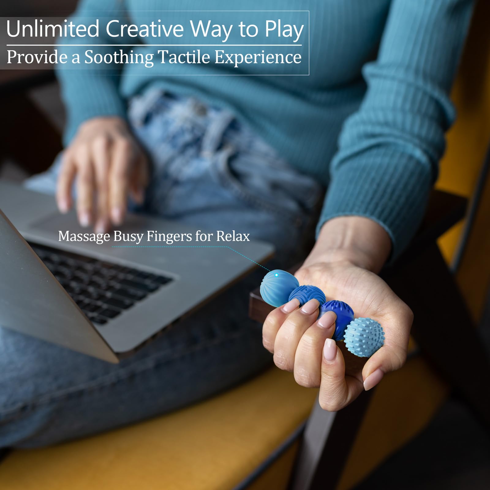 Luckdoor silicone magnetic balls beside a notebook suggest stress relief and improved desk concentration.