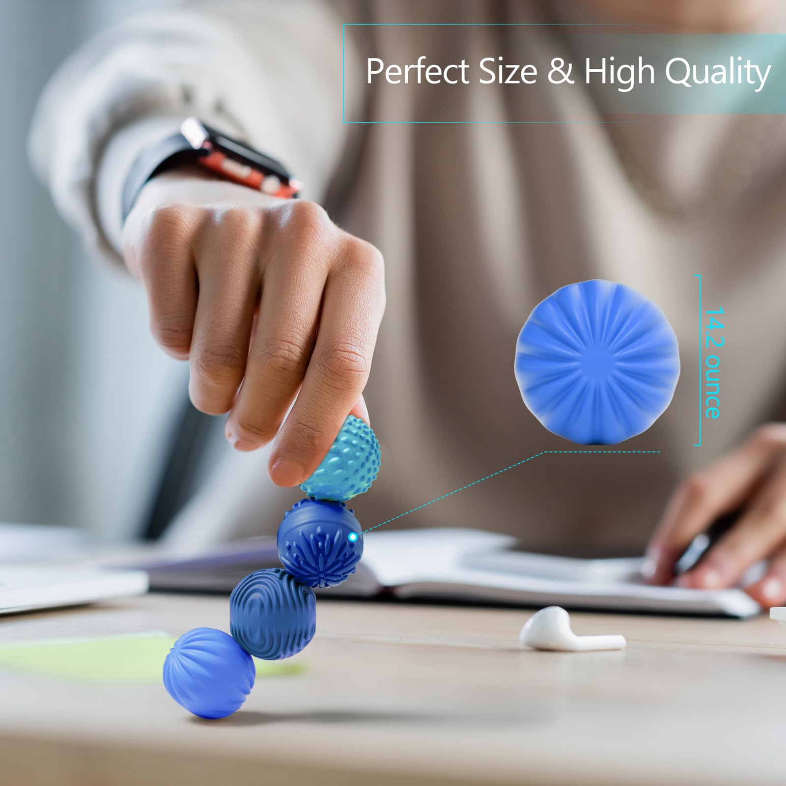 Luckdoor silicone magnetic balls packed in a storage bag for portable, on-the-go use.