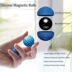 Luckdoor silicone magnetic balls close-up showing varied textures for sensory engagement.