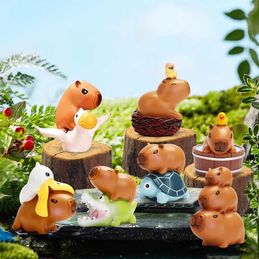 LUCKJOY Capybara home decor ideas with colorful figures on desk