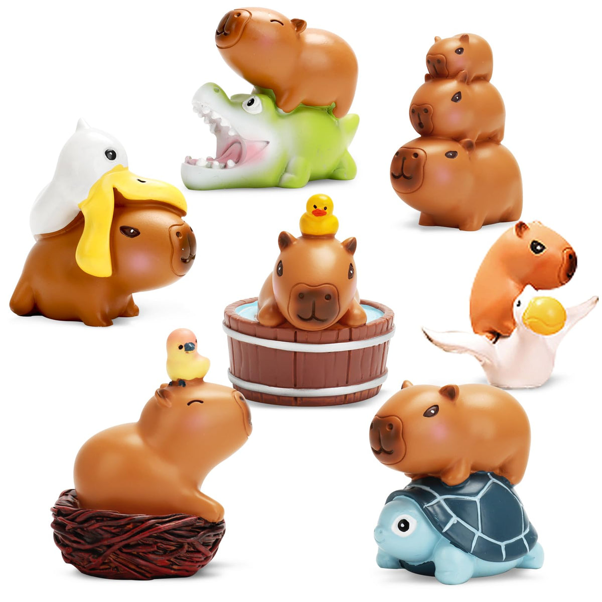 LUCKJOY Capybara figure on display with hand-painted detail for home decor