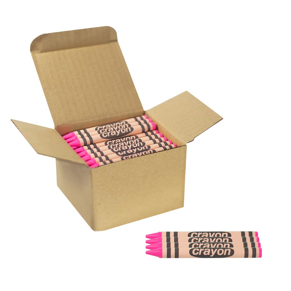 Lucky Art Crayonology 80-count pink single-color refill shown with a durable wrap for classroom use