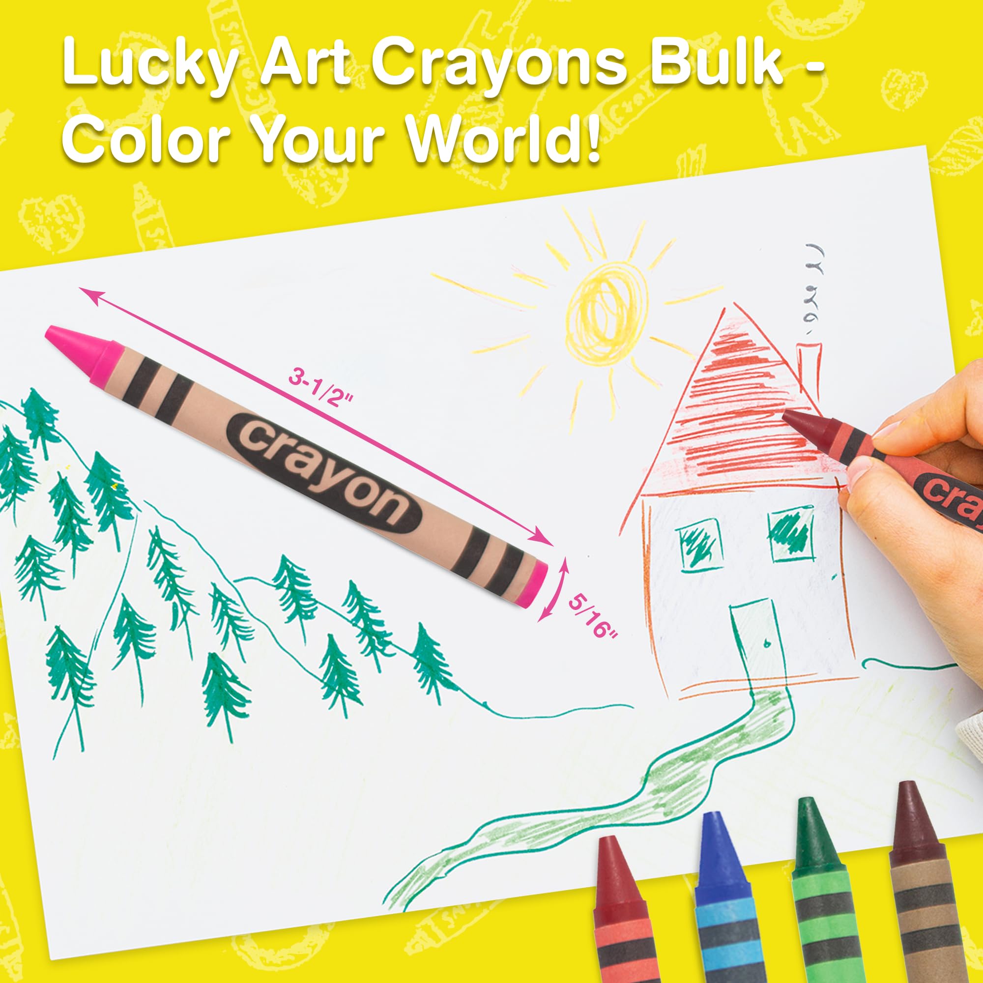 Lucky Art Crayonology smooth glide pink crayon aids precise shading and detail