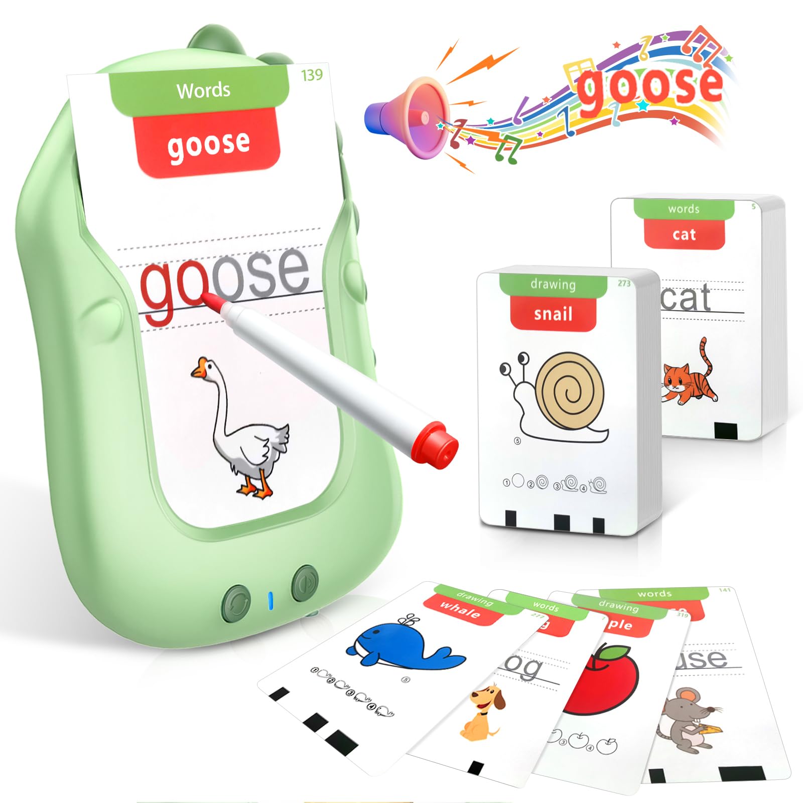 Lucky Cup writing flash cards in use for tracing and language practice