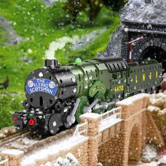 Lucky Doug train assembly in progress with kid-friendly instructions.
