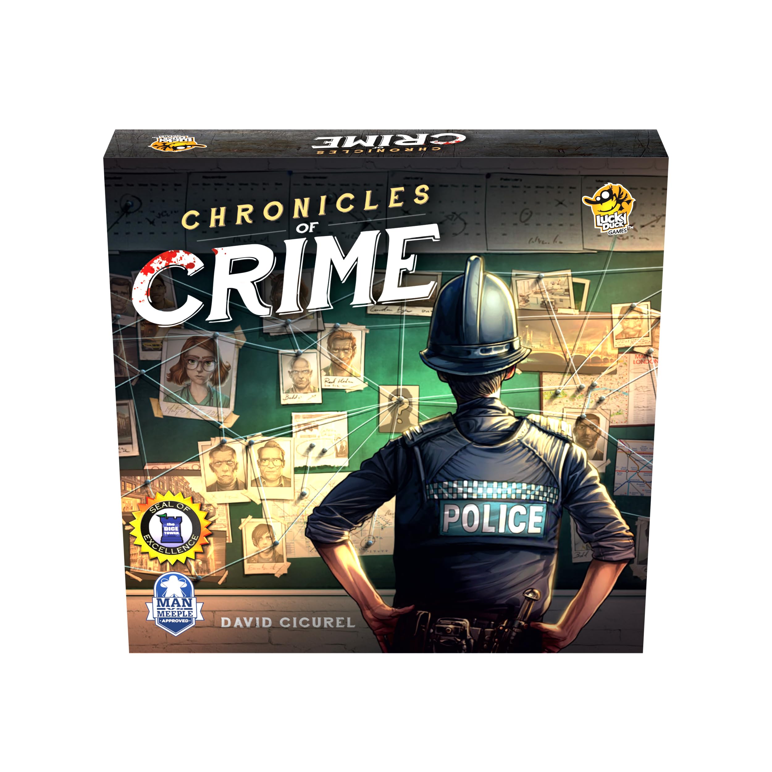 Lucky Duck Games Chronicles of Crime cover art conveys immersive mystery for group play.