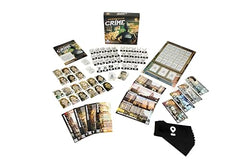Lucky Duck Games Chronicles of Crime tabletop setup showcases cooperative investigation.