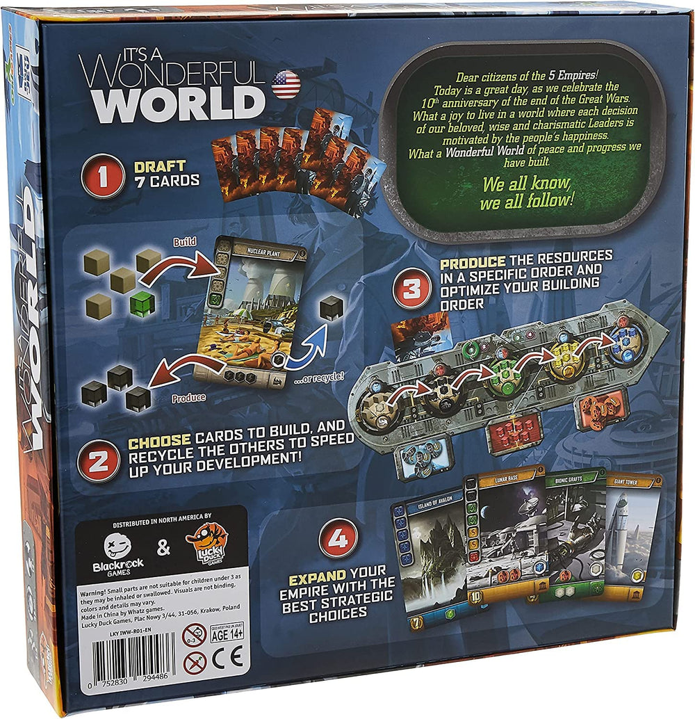 Lucky Duck Games It’s A Wonderful World cards draft showcases strategic decision-making