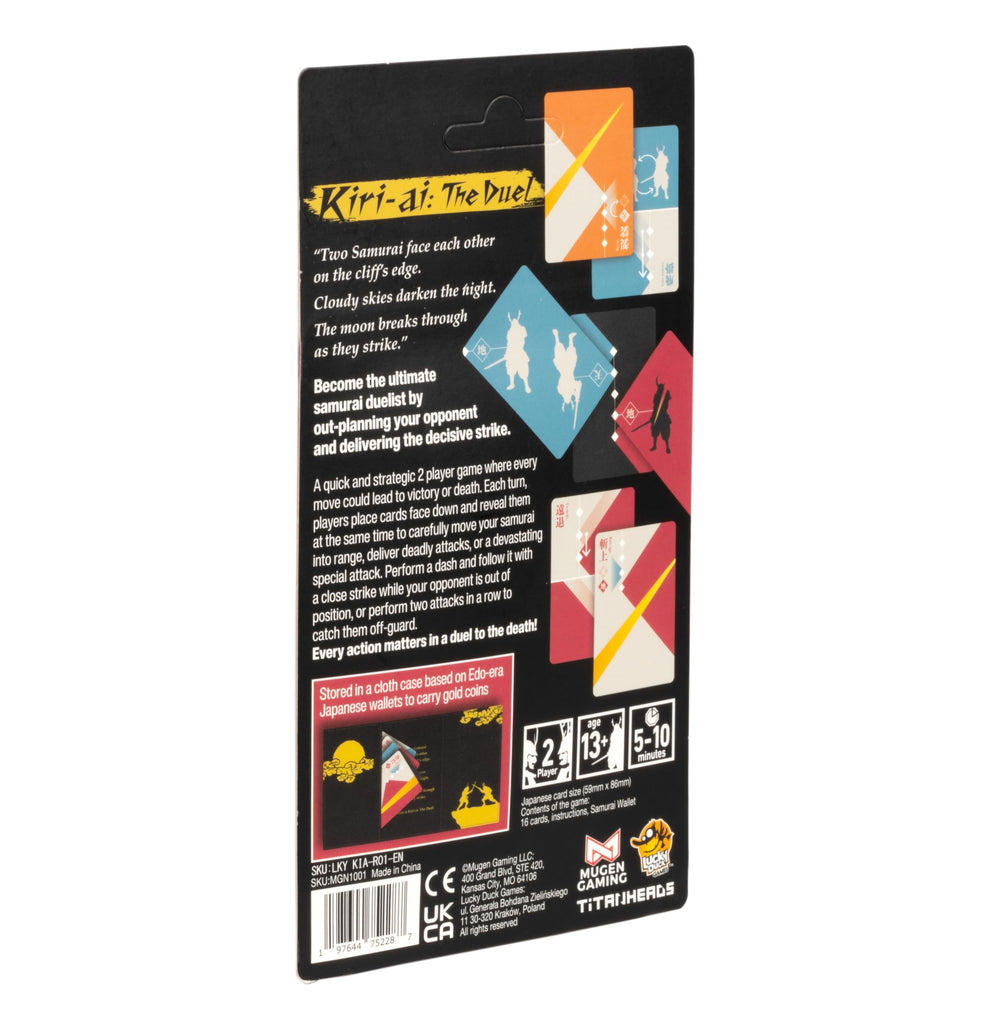 Lucky Duck Games Kiri-AI The Duel movements and attacks showcase tense, tactical combat.