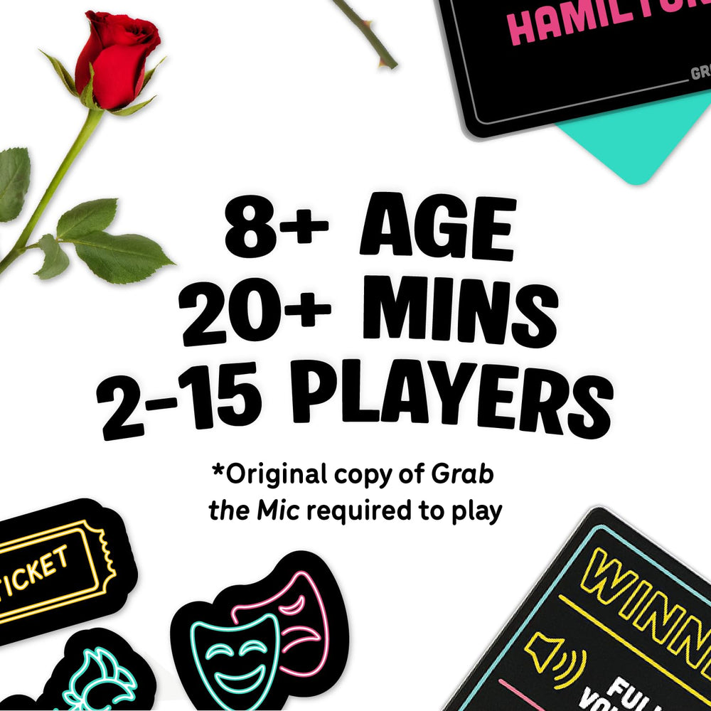Lucky Egg Grab The Mic Musicals Expansion pack supports 2-15 players for flexible game nights