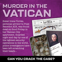 Lucky Egg MMC Death in the Vatican evidence layout - great for thoughtful clue solving.