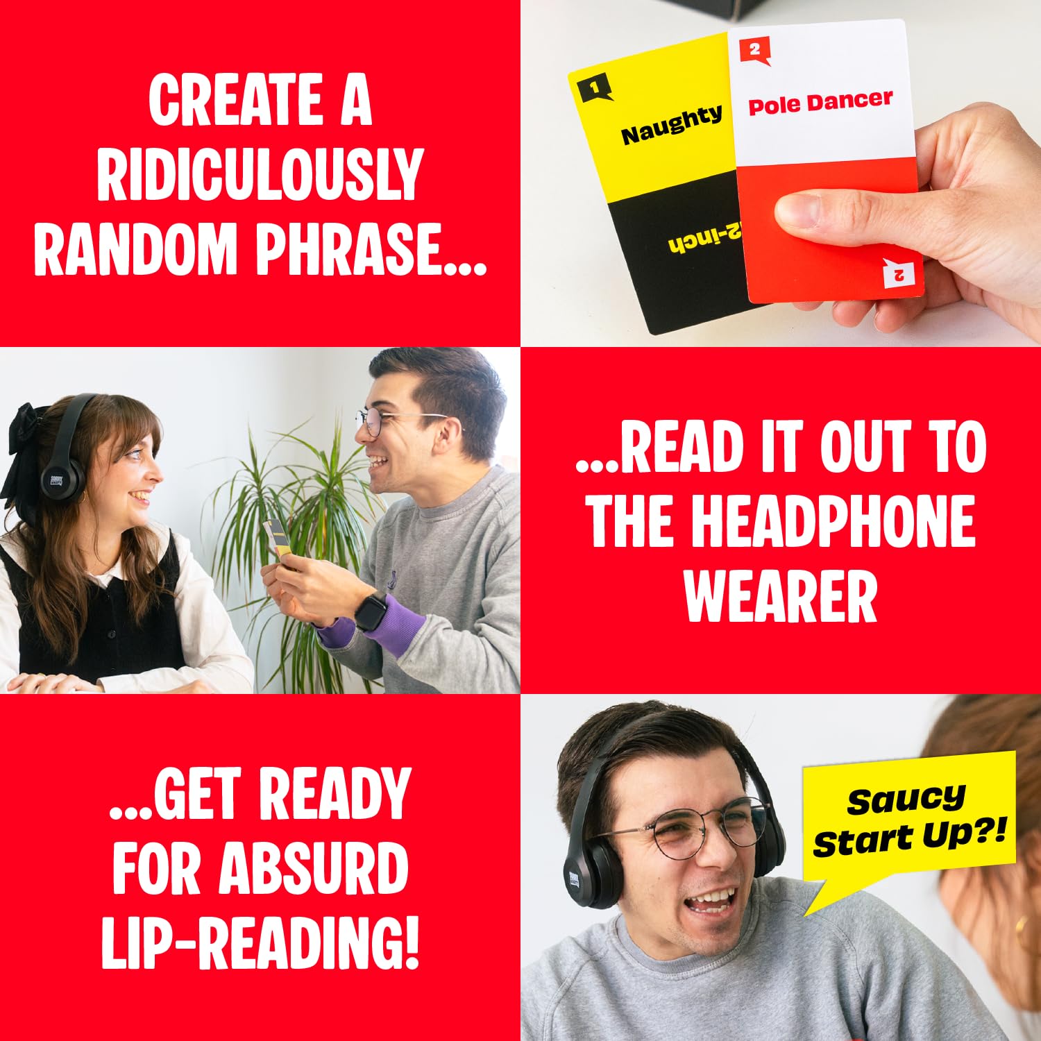 A player wearing Lucky Egg Sorry What headphones lip-reads a phrase.