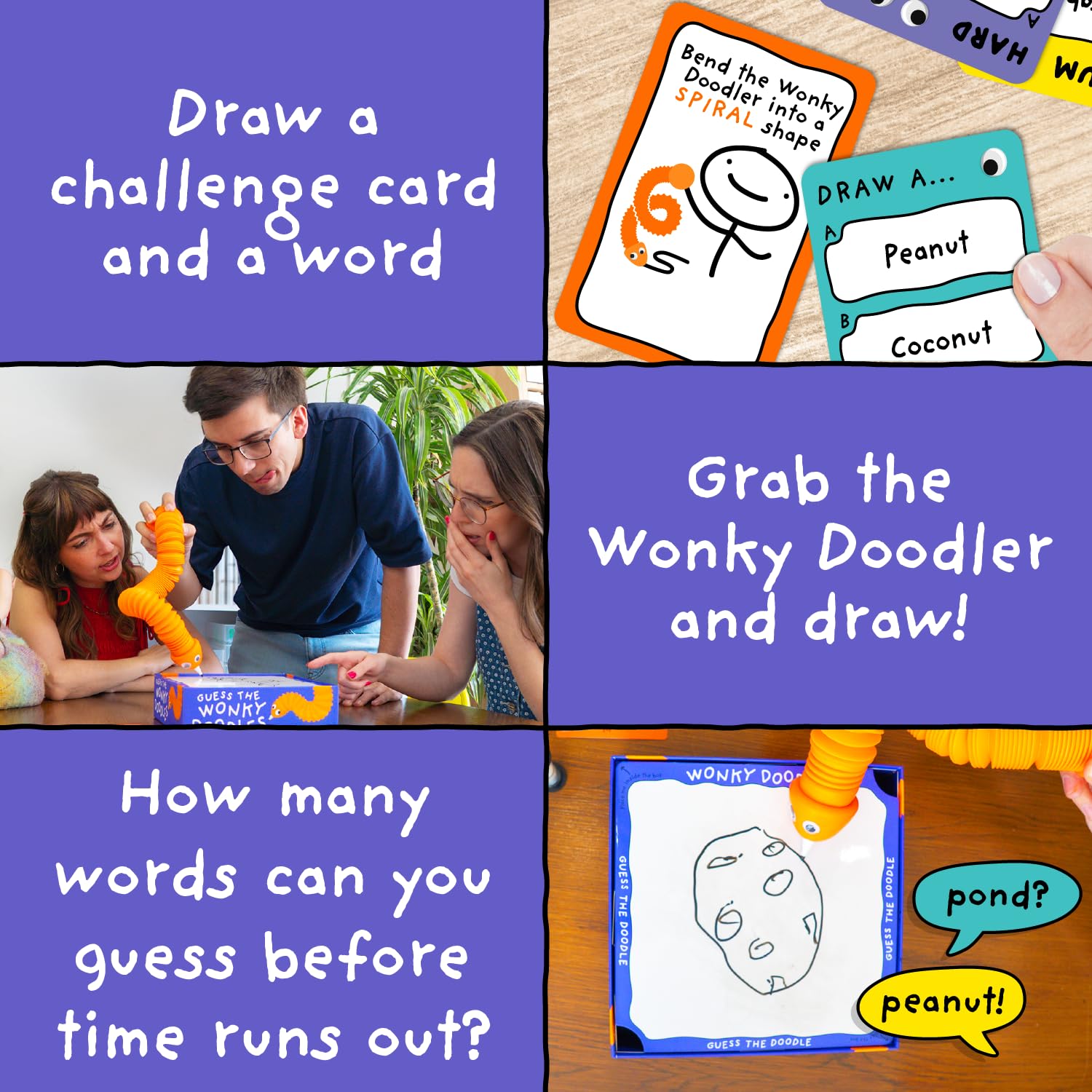 Lucky Egg Wonky Doodles word cards deck used for prompts.