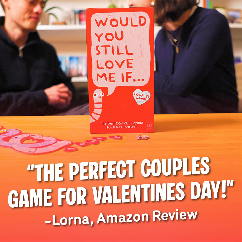 Close-up of Lucky Egg cards with bold prompts for couples