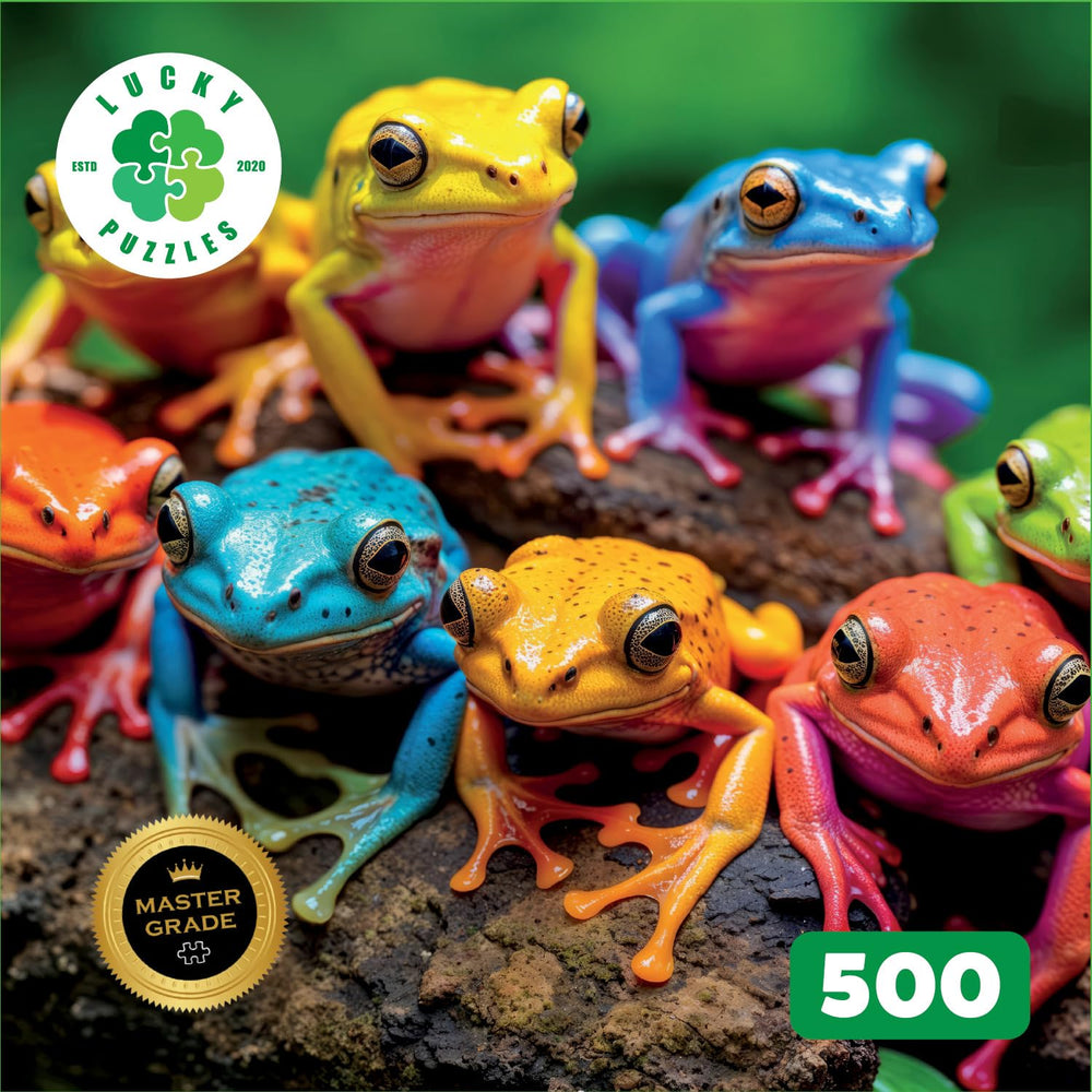 Lucky Puzzles Frogs Rainbow Rendezvous premium quality puzzle materials ensure durability