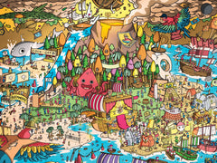 Lucky Puzzles Pirates Paradise market stalls bursting with color for family puzzle night