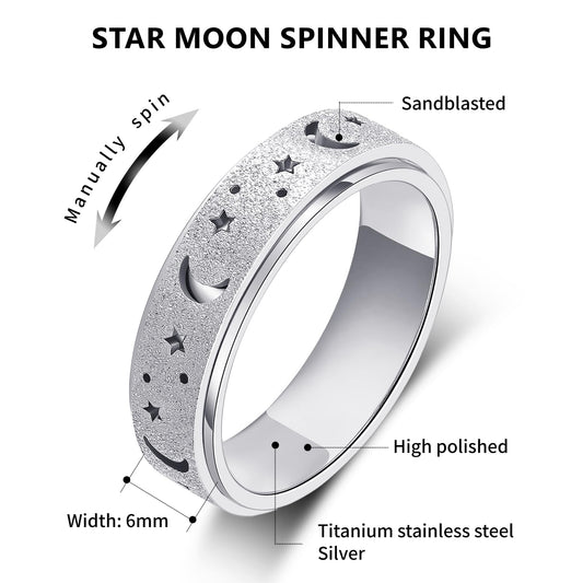 LuckyAmor spinner ring in stainless steel band for durable daily wear.