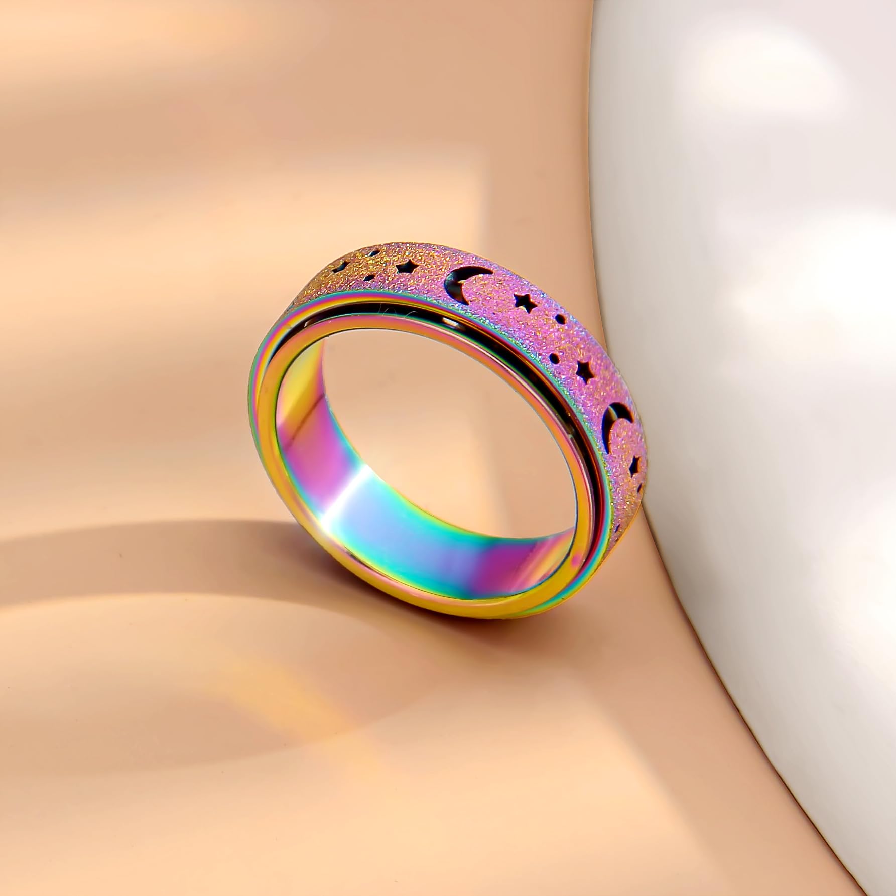 LuckyAmor moon and star outer band available in multiple colors
