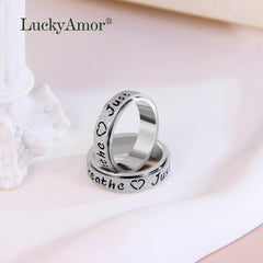 LuckyAmor Just Breathe ring designed for women to fit comfortably all day.