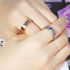 LuckyAmor mirror-finish spinner ring showcases high-quality stainless steel.